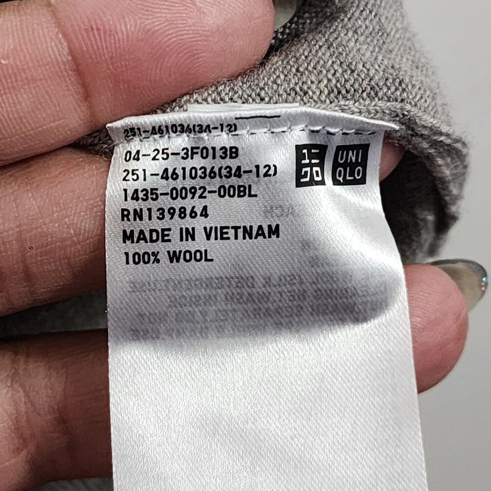UNIQLO  Pure Wool Merino Crew Neck Sweater Space-dye Gray Womens Size XS - Picture 6 of 14